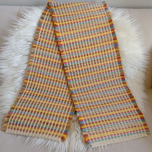 Threshold Table Runner Woven 14x72 Natural Jute Multicolor Stripe Fringe